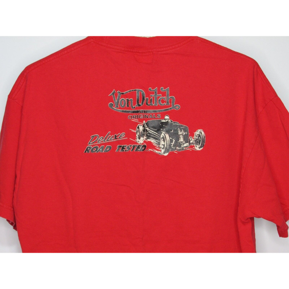 Y2K Von Dutch Originals Red "Deluxe Road Tester" T-Shirt Size XL - Picture 4 of 5